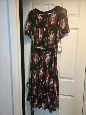 DKNY Black, Purple and White Dress NWT